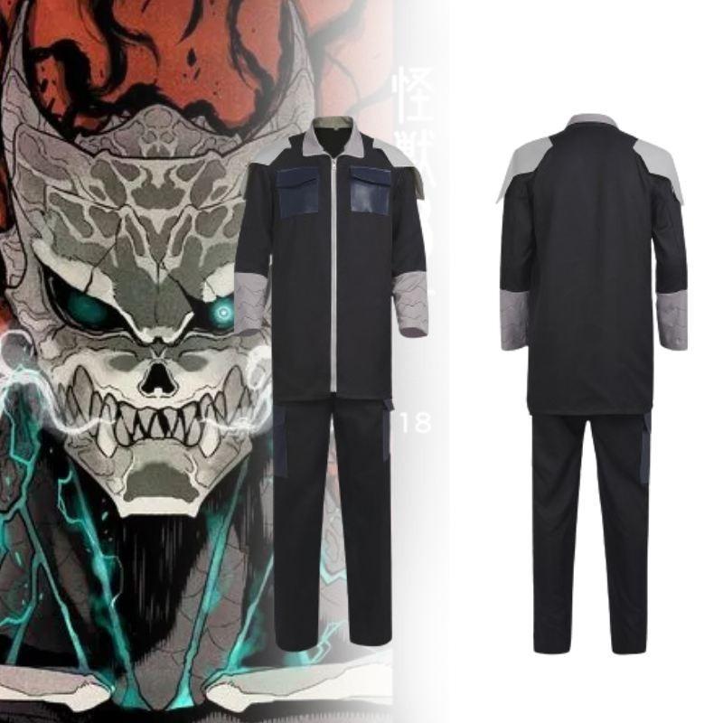 High-quality Polyester Monster No. 8 Cosplay Costume Black Anime Team Uniform For Men And Women