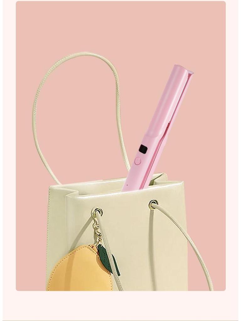 Wireless USB Rechargeable Hair Straightener for Men & Women, Dual-Use for Straight & Curly Hair with Bang Styling, Portable Design.