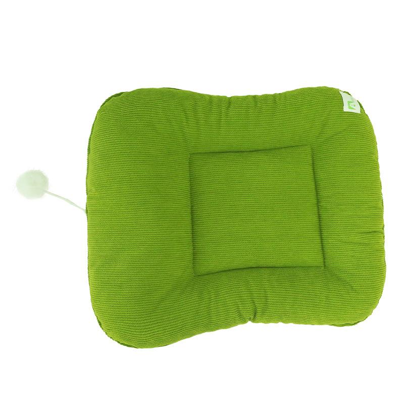 

Всесезонный универсальный матрас для кошек с игрушечным мячом, подстилка для щенков, натяжная полоска, бархатный утолщенный матрас, нескользящий матрас для защиты шеи для домашних животных - Green Grass