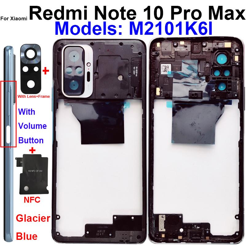 Per Xiaomi Redmi Note 10 Pro Max Telaio Centrale Supporto Cornice con Tasti Laterali Volume Cover Alloggiamento NFC