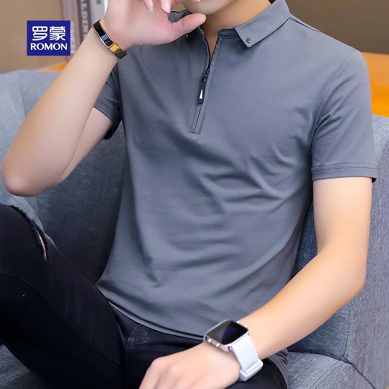 ROMON Men s 2025 Summer Zipper Polo Shirt XL