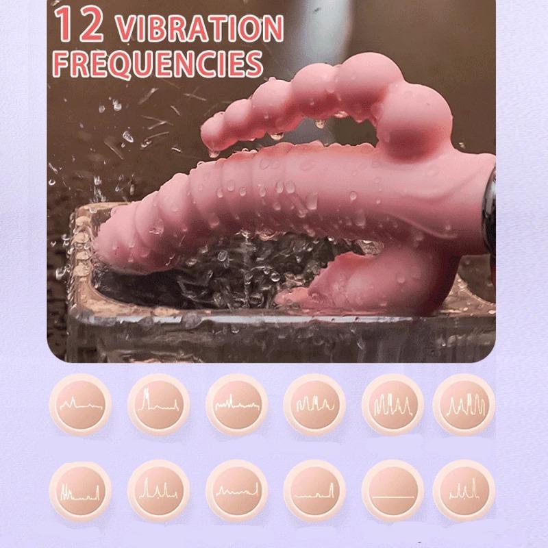 3 in 1 Dildo Rabbit Vibrator Waterproof USB Magnetic Rechargeable Vibrator Adult Toys