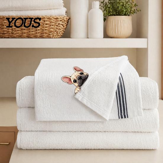 Cute Kitchen Decor Puppy Tea Towel, Embroidered Corgi Dachshund Dish Absorbent Accessories for Dog Owners Quick Dry Hand Towel Lovers Bathroom