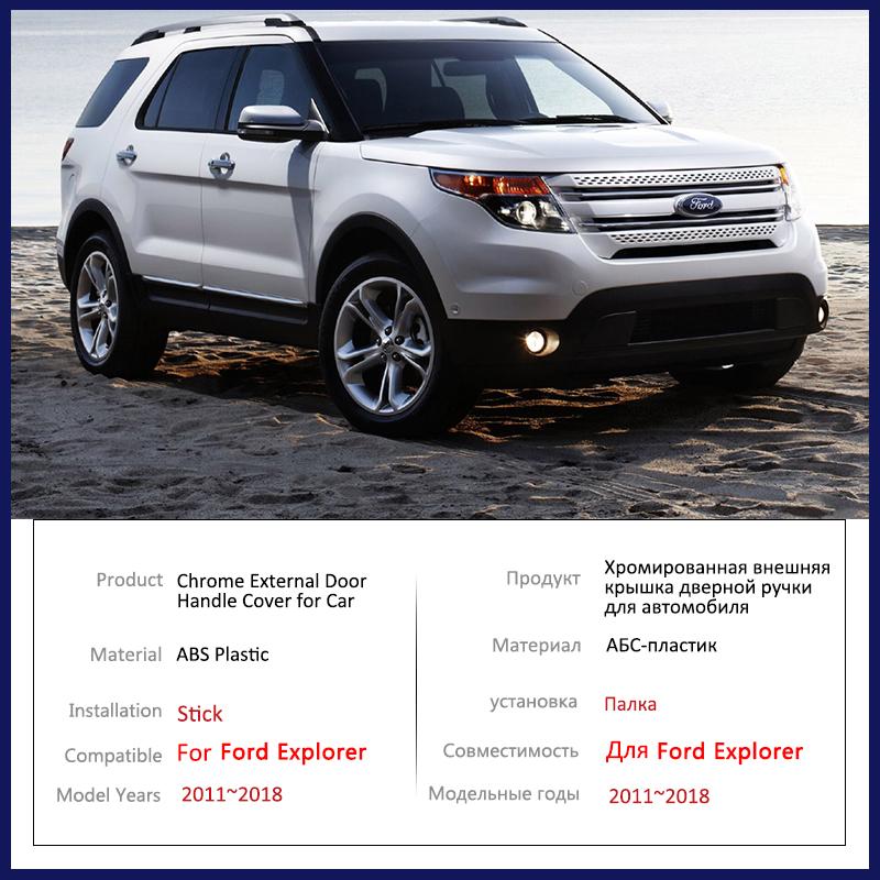 Chrome Outer Door Handle Cover for Ford Explorer U502 2011 2012 2013 2014 2015 2016 2017 2018 Car Protective Accessories
