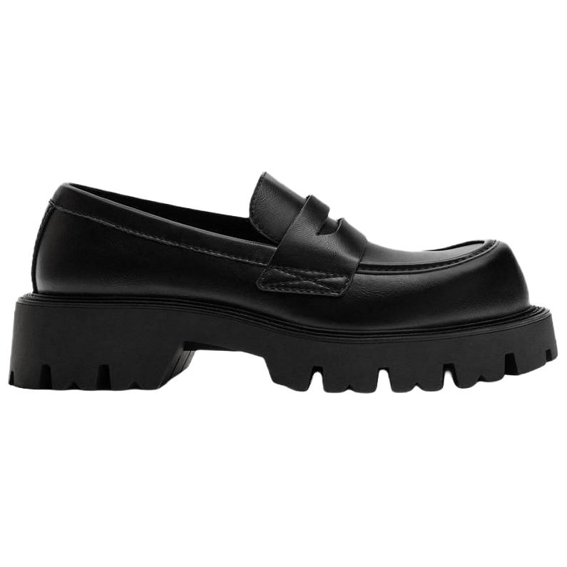 Zara Pu Versatile Slip-On Loafers Men Shoes Black 2660620800