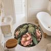 Flower Parrot,Round Area Rug,Carpet Rug for Living Room Bedroom Sofa Playroom Decor,Non-slip Floor Mat