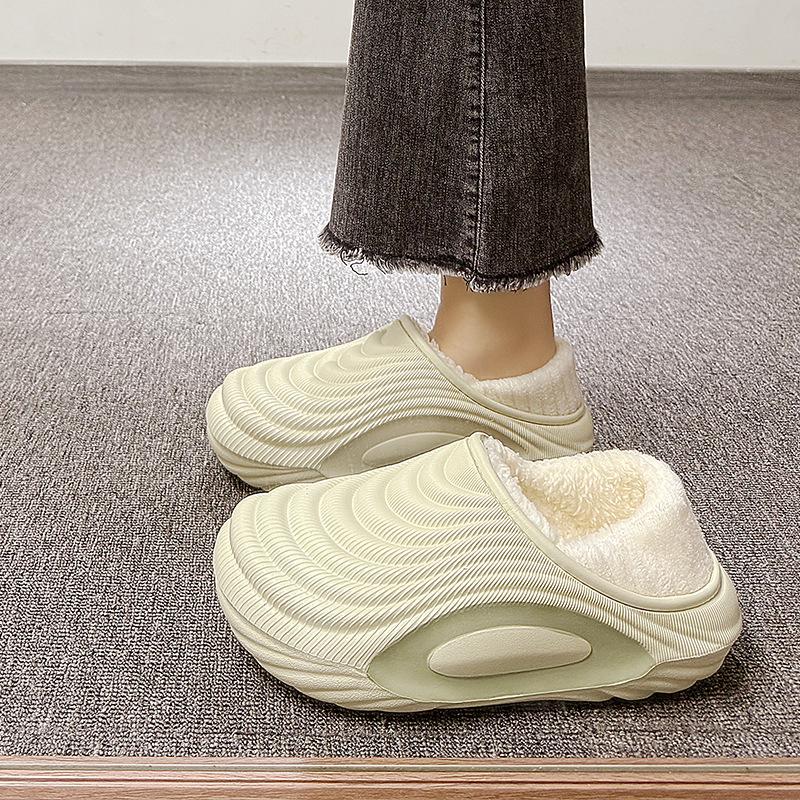 

Cixi cotton slippers thick-soled confinement shoes plush home use indoor non-slip warm couple 44-45