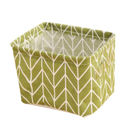 Foldable Storage Basket with Handles Waterproof Large Capacity Cotton Linen Printed