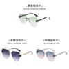 Fashion Square Frame Sunglasses With Uv400 Protection For Summer Outdoor Travel