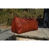 Men's Leather Goat Luggage Travel Gym Genuine Brown Overnight Bag Duffle