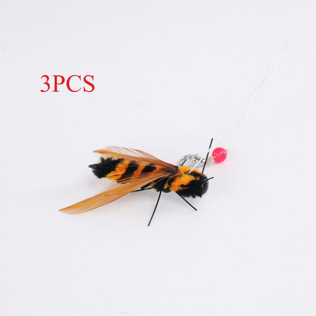 3PCS/5PCS Simulation Hornet Cat Teasing Stick Replacement Head Insect Cat Toy Interactive Pet Toys For Kitten