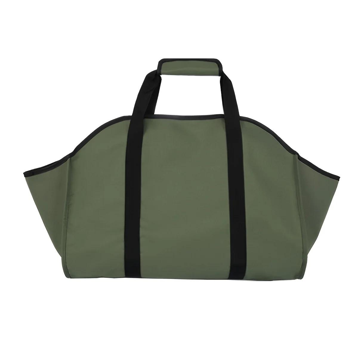 

Heavy-Duty Firewood Carrier Bag - Large Capacity Log Transporter with Sturdy Handles, Durable Polycarbonate Material зелений