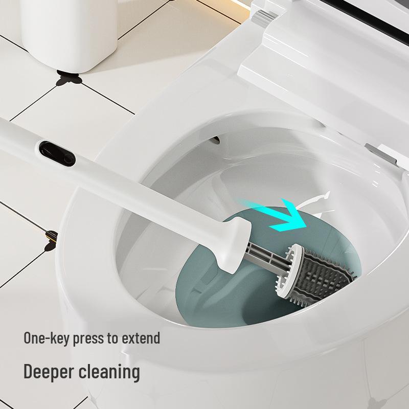 2025 Long-Handled Silicone Toilet Brush for Effective Bathroom Cleaning
