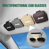 Car Sun Visor Glasses Clip Sunglasses Holder Card Organizer For Jeep Compass Renegade Grand Cherokee Wrangler Accessories Valve