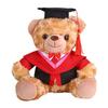 Plyšový medvídek absolvent 2025 s talárem, čepicí a střapcem, roztomilý hnědý absolvent