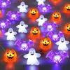 Cartoon Battery Powered Halloween Party Lights Pumpkin Ghost LED String Lights Spider Indoor Decorative Light String Home Decor