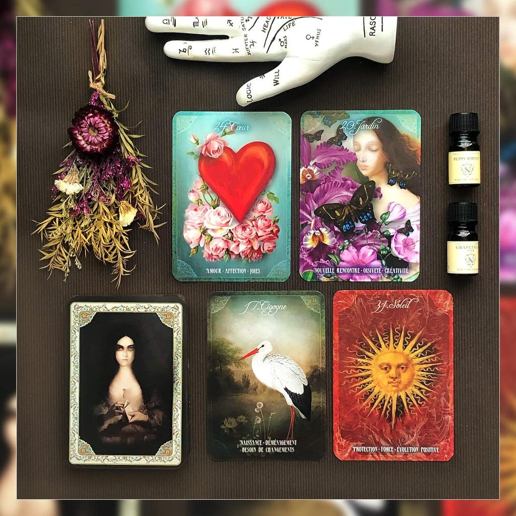 [Authentic] Gabriel Sanchez's Mademoiselle Lenormand Cards [Includes Japanese Paper with Lenormand Card Meanings] Tarot Reading