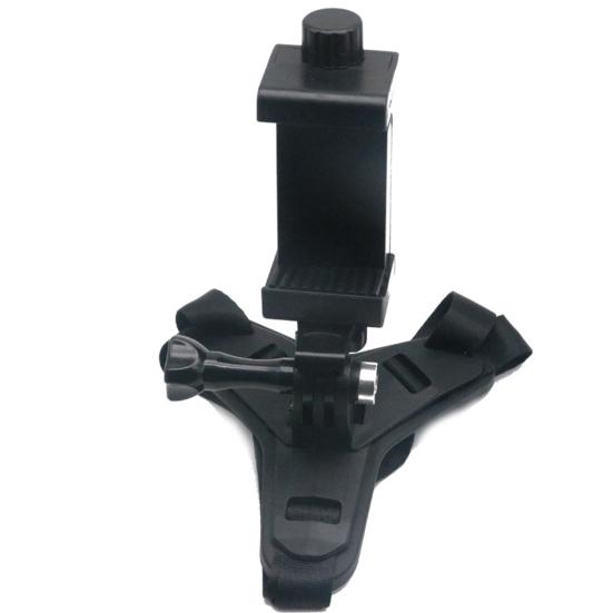 Motorcycle Helmet Chin Mount Holder Detachable Bracket Protective Stand with Fixing Strap for Sports Camera Mobile Phone