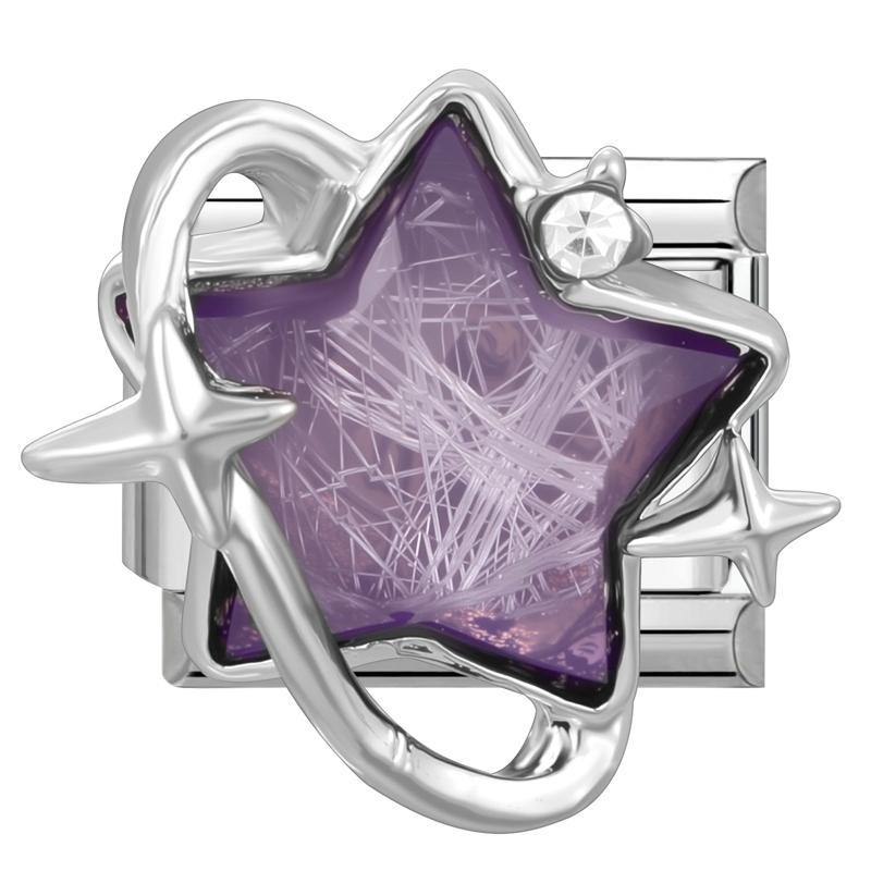 Fashion Cherry Flower Heart Star Dreamy Shiny Zircon Y2K Italian Charm Links Fit 9mm Bracelet Stainless Steel DIY Making Jewelry
