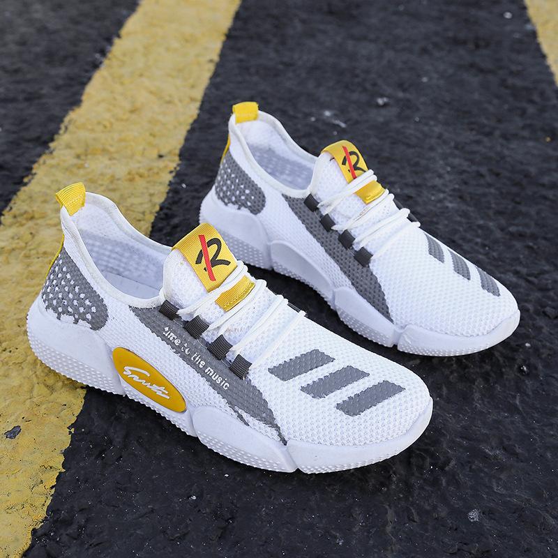 

Trendy shoes new autumn breathable fly-woven mesh Internet celebrity trendy shoes men s sports leisure comfortable running men s shoes 44