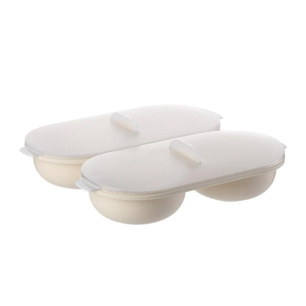 Food Grade Microwave Egg Poacher with Lid Heat Resistent Microwave Egg Steamer Quick Heating Double Cup Egg Cooking Tools