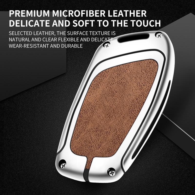 Zinc Alloy Leather Car Key Case Cover Fob Protector Shell For Mg Zs Ev Mg6 Ezs Hs Ehs For Roewe Rx5 I6 I5 Rx3 Rx8 Erx5