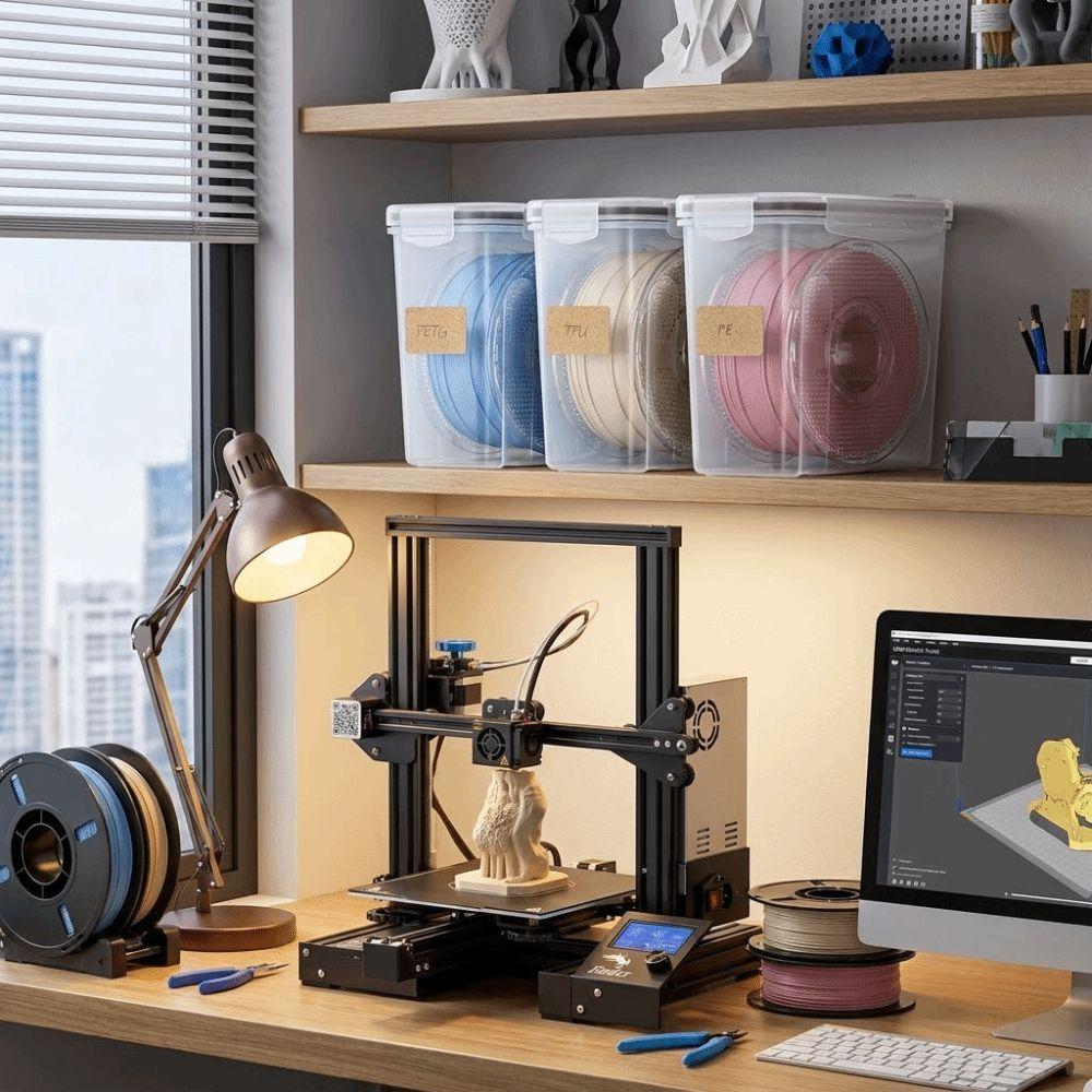 Airtight 3D Printing Filament Container Transparent Filament Storage Organizer Protection