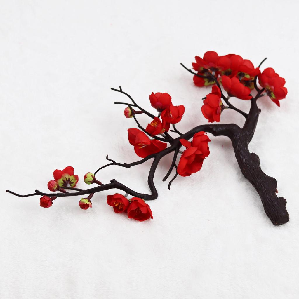 Peach and Plum Blossom Artificial Winter Bouquet for Indoor Decoration