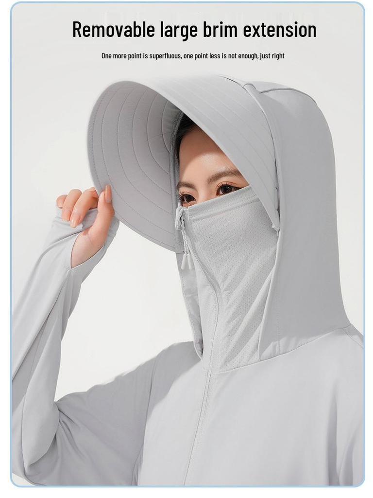 Unisex UPF 50+ Sun Protection Clothing with Extra Large Brim - Fashion Ice Silk for Summer