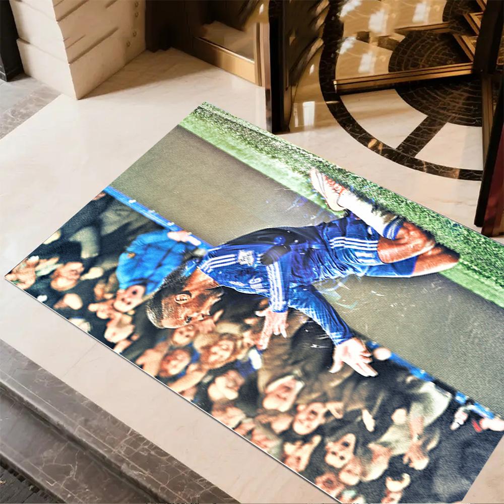 Soccer Player Blue Kit Floor Rug Office Rug Perfect for Balcony Entryway Decorate room Foyer Antislip Carpet Anime Office Decor