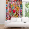 Heart Vein Flower Printed Curtains Pole Bag Design Privacy Protection Suitable Decorating Various Scenes Curtain Set Of 2 Made Polyester Washable