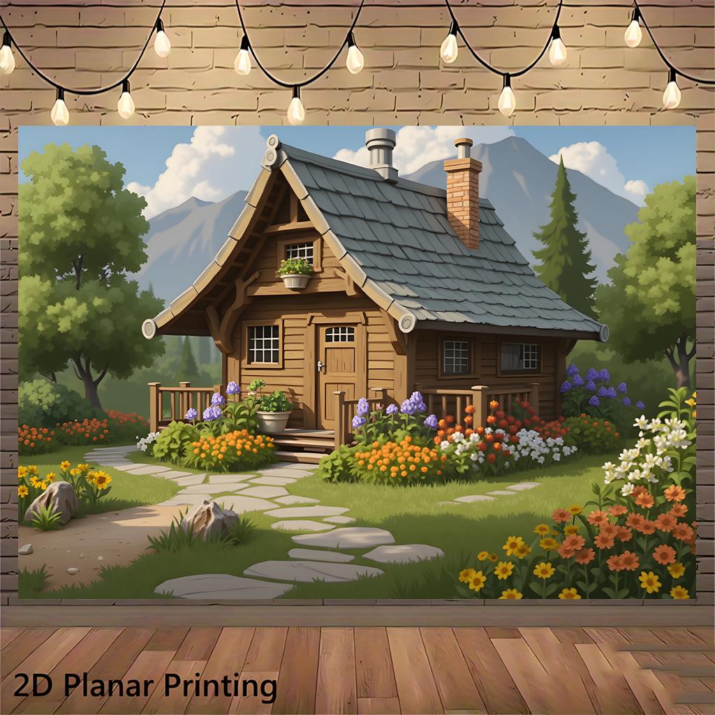 2D plane 1 cottage in the countryside suitable for living room as a venue for young people's rooms yard decoration
