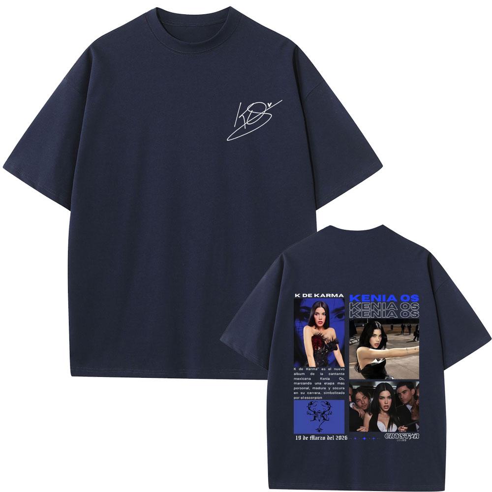Singer Kenia Os K De Karma Tour 2026 Tshirt Unisex Women Fashion Pop Music Streetwear Unisex High Quality Soft Cotton Tshirts Tops