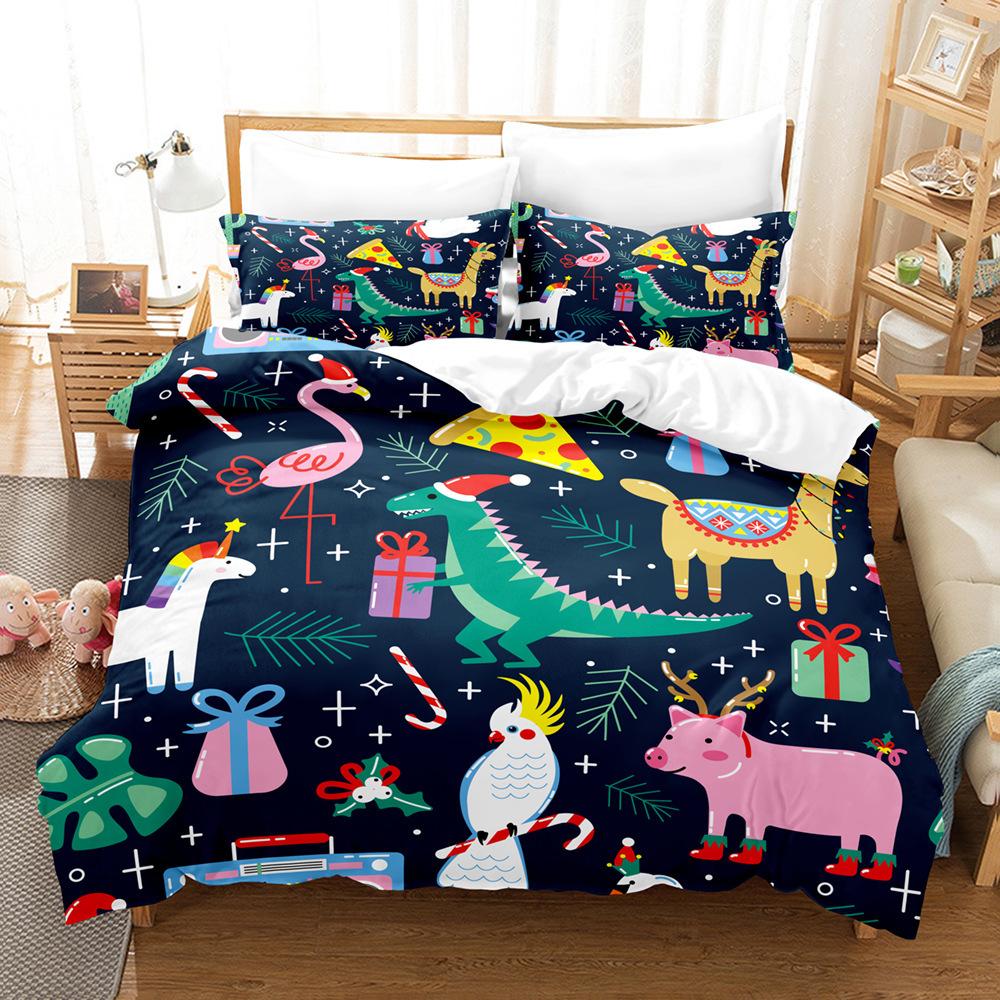 Christmas Digital Printing Bedding Four-Piece Three-Piece Set