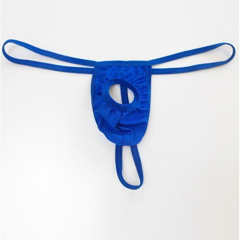 Sexy Men Lingerie Underwear T-back Open Front Bugle Pouch G-String Thong Briefs