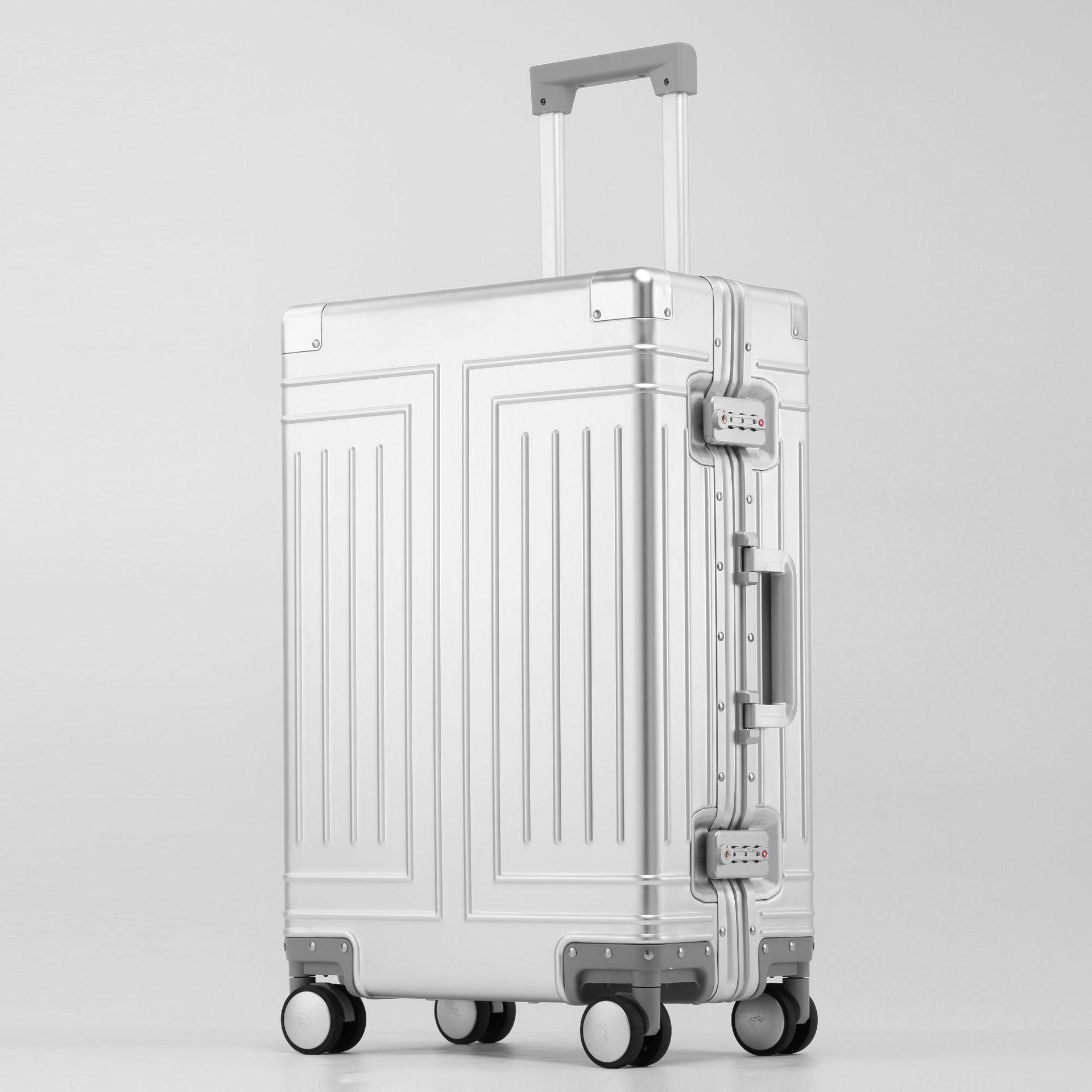 

Gunmetal Aluminum-Magnesium Alloy Carry-On Suitcase with All-Metal Telescopic Handle 20-inch