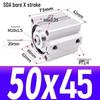 SDA Mini Pneumatic Cylinder, High Thrust, Thin Type, Bore Sizes 20/25/32/40/50