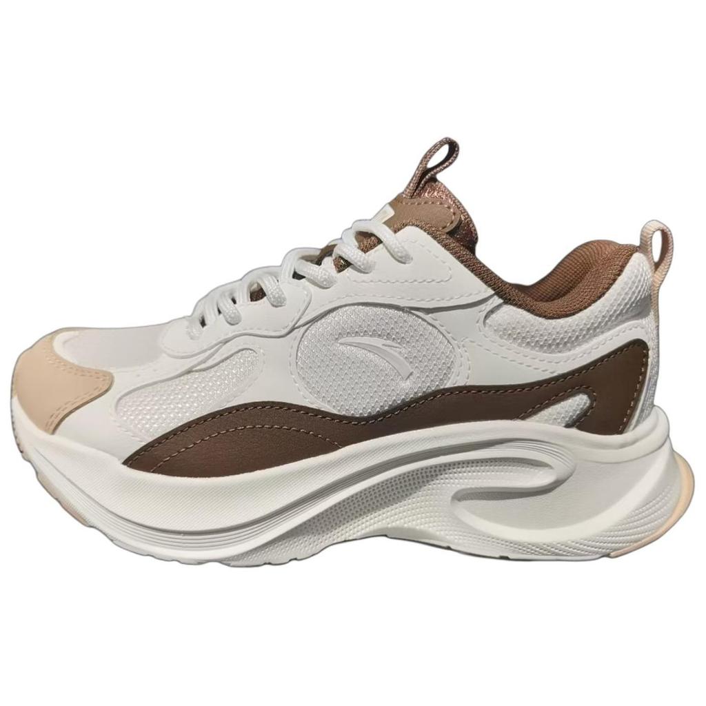 Anta Comfortable Fashionable Non-Slip Wear-Resistant Low-Top Casual Shoes Women Sneaker White Brown 122448813-1