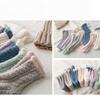 In Autumn and Winter, Women's Coral Wool Socks Are Thickened, Warm, Non Slip,Fried Dough Twists, Middle Tube, High Beauty, Home Floor Socks