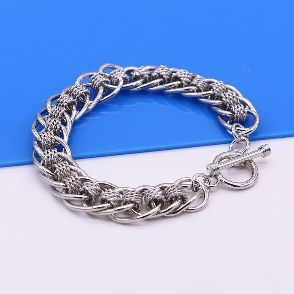 Trendy Italy Men's Bracelets 10 Mm 925 Sterling Silver Handmade Woven Loop Cuban Link Chain Necklace Jewelry