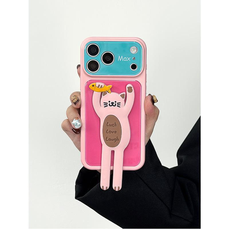 Dopamine Contrast Color Double Sticker Shell for Apple 11 Creative Mobile Phone Case Silicone All-Inclusive Soft 11promax Bracket 11