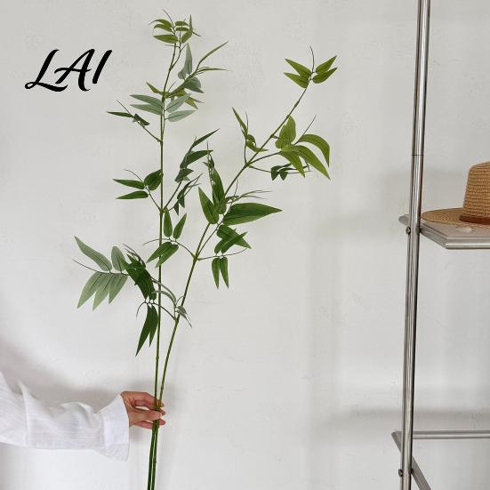 Artificial Plant Stems for Zen Styling Bamboo Tree Branches Long Faux Greenery Plants Leaves Elegant Style Soft Decoration Stems Branches