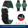 20mm 22mm Waterproof Silicone Watch Strap for Casio Tissot Seiko No.5 Green Water Ghost Citizen Arc Mouth Curved End Watch Chain