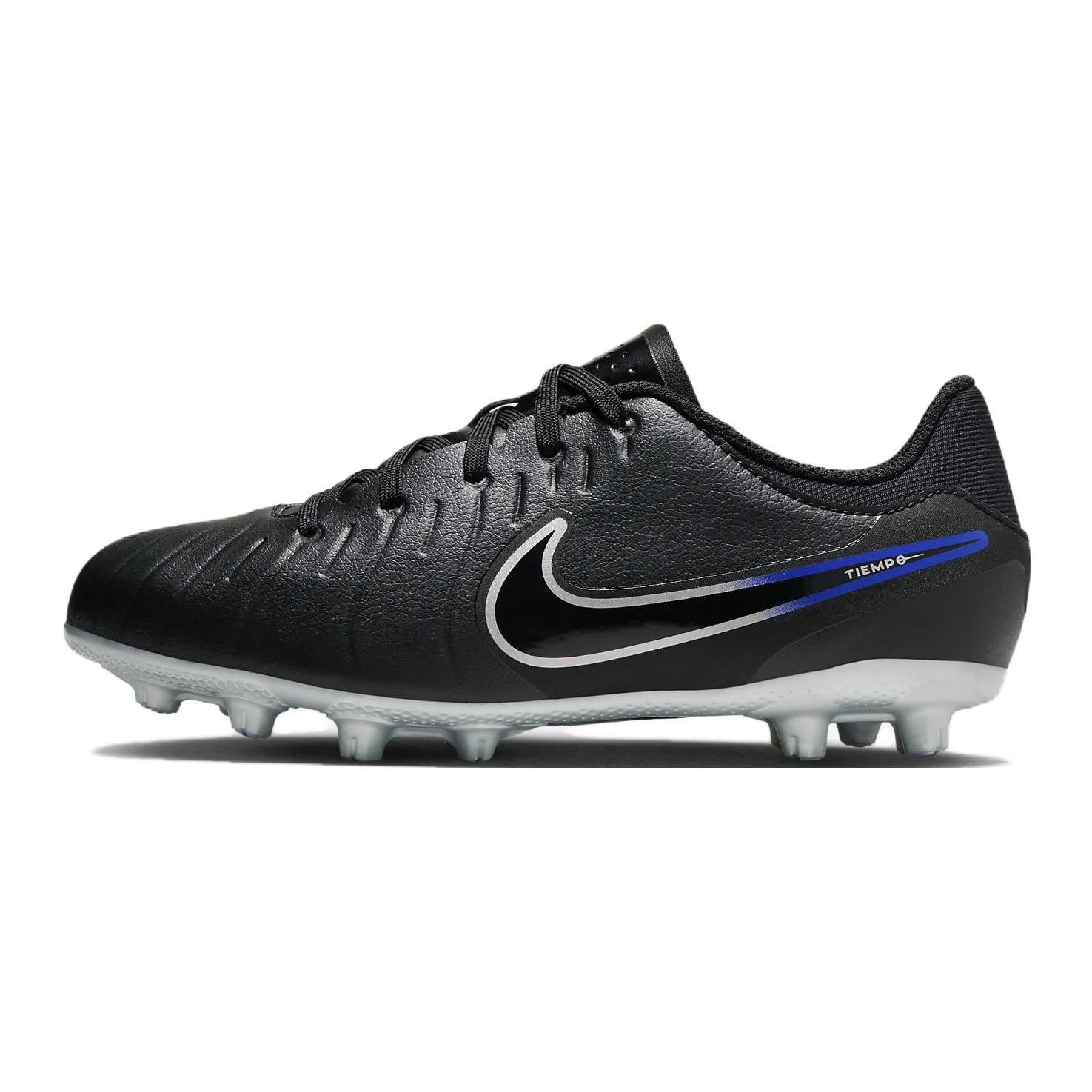 

Nike Tiempo Legend 10 Hard Ground Slip Resistant Abrasion Resistant Cushioning Low top Kids Soccer Shoes Black Blue DV4349-040 35.5
