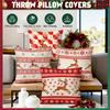 Plaid Christmas Deer Pillowcase Printed Polyester 40/45/50cm Throw Pillowcover Decorative Sofa Cushion Pillowslip Home Decor