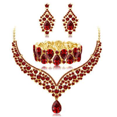 Ladies Wedding Banquet Dress Necklace Earrings Bracelet Jewelry Fashion Jewelry Set