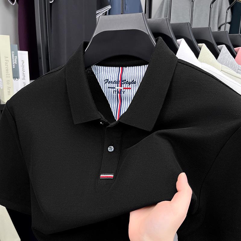 

Pure Cotton Men s Lapel Polo Shirt - Short Sleeve, Breathable, Solid Color, Summer 2026 3XL (for 85-93 kg)
