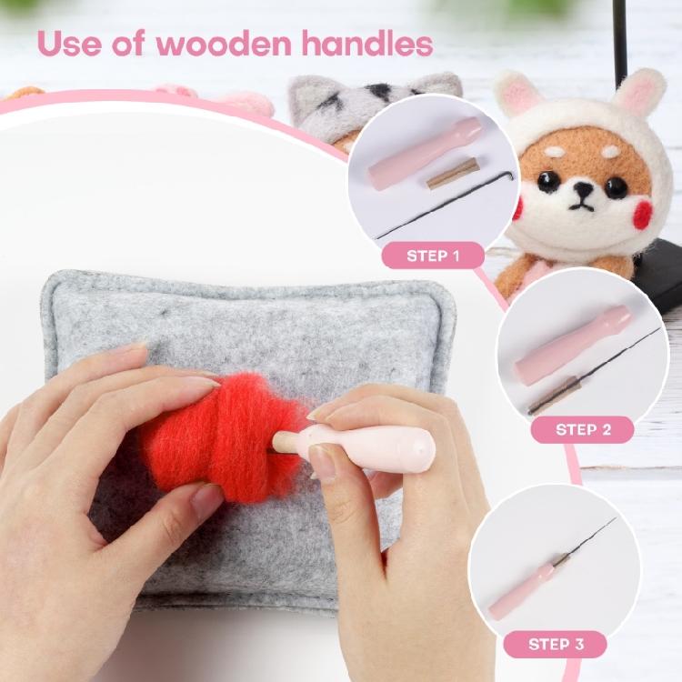 Handmade DIY Felt Toy Non-Finished Needle Felting Kits Easy for Beginners