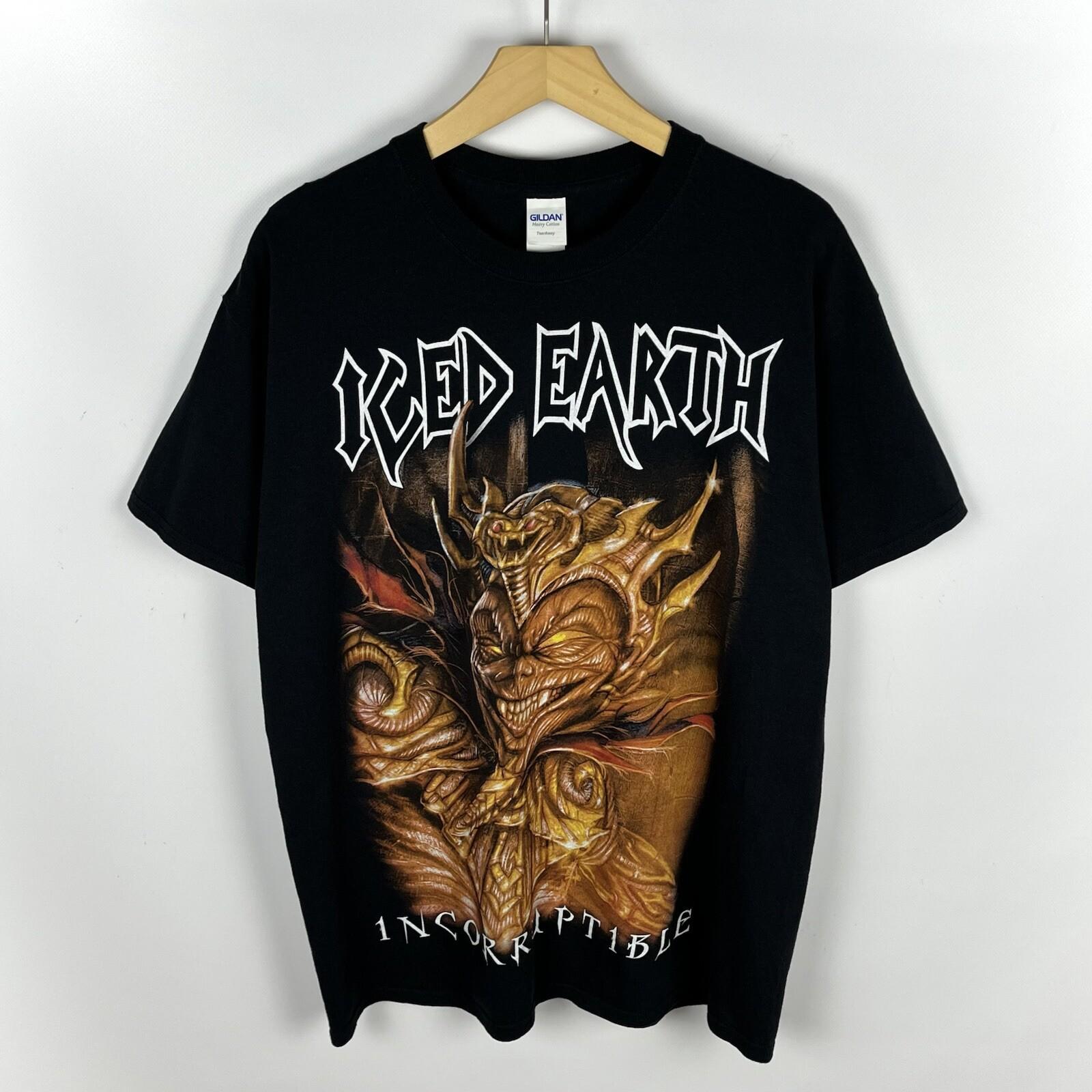 Gildan Iced Earth Rock Band Short Sleeve Tour T Shirt Black Size Large 2017 Crew Unisex T-Shirt XL