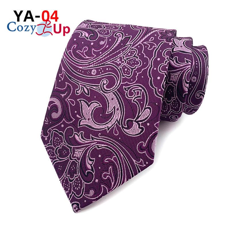 Cozy Up 3,15"(8 cm) Modische gestreifte Paisley-Krawatte für Herren, karierte Blumenkrawatte für Hochzeit